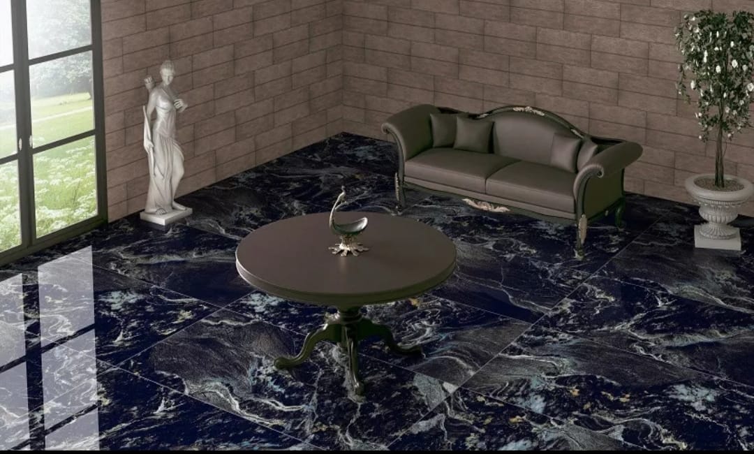 Porcelanato Negro Vetas Celeste