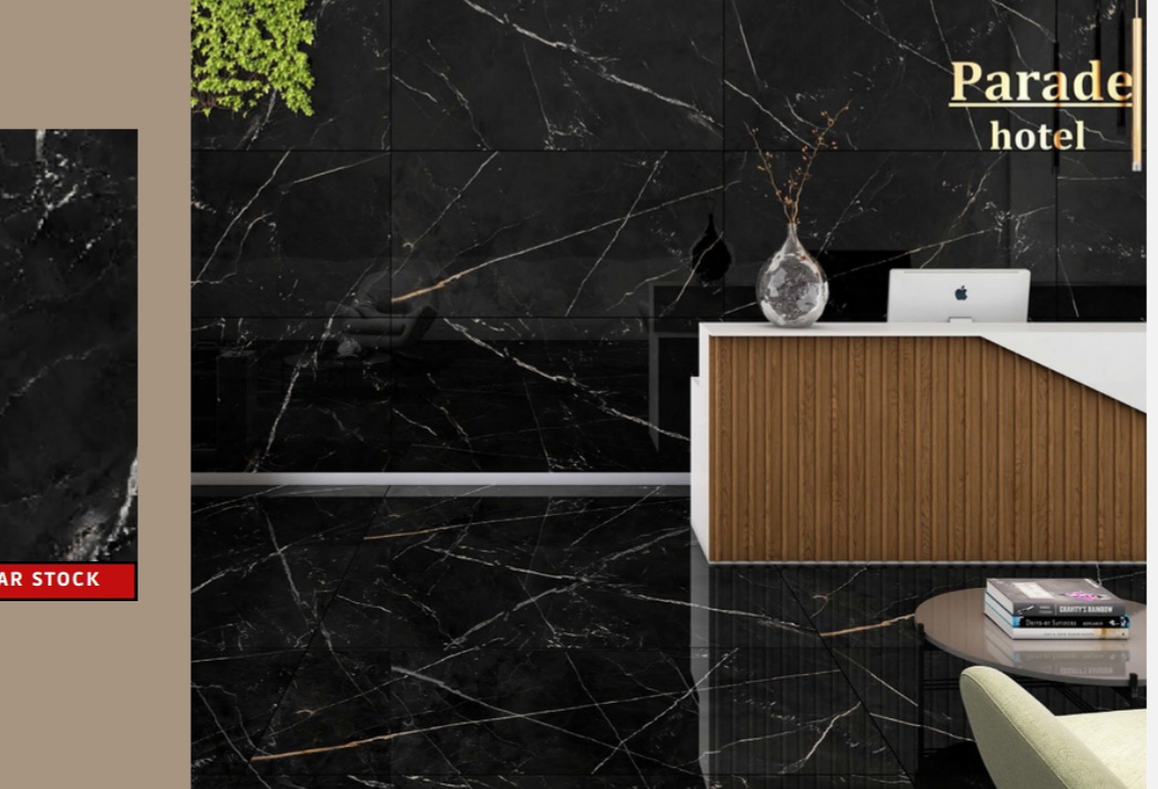 Porcelanato Negro Vetas blancas